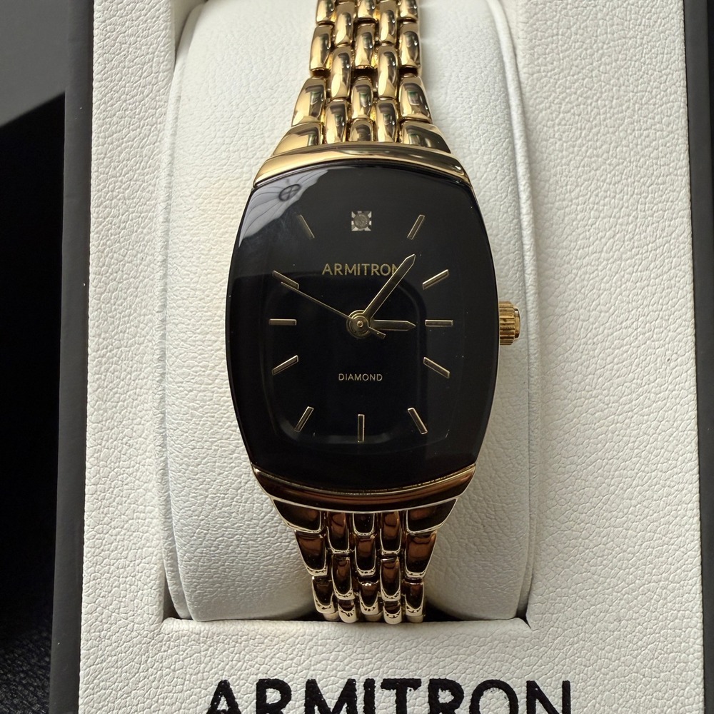 Armitron Women's 75/5195GP Gold Tone Diamond Accented Bracelet Watch New Batter - Picture 3 of 7